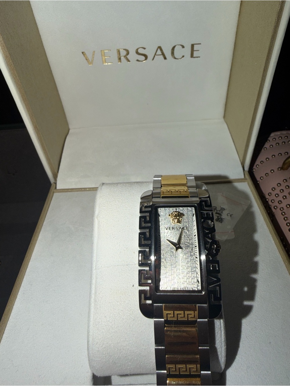 Versace Two-Tone Gold and Silver Men's Bracelet Watch with Medusa Dial